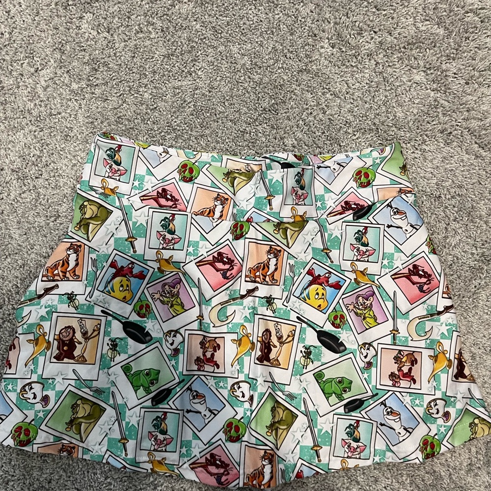 Colorful Cartoon Print Mini Skirt